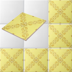 Gitterdesign von geometrischen und blattartigen Me Fliese