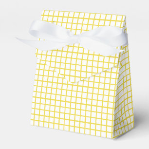 Gittermuster Golden Yellow - Weiß Geschenkschachtel