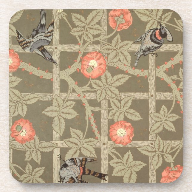 Gittertapetenentwurf mit einem Flaschengrün backg Untersetzer (Vorderseite)