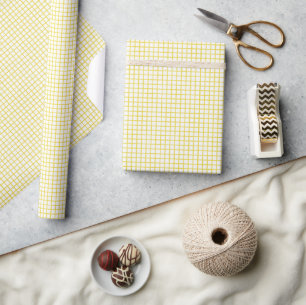 Gitterwerk Golden Gelb - Weiß Geschenkpapier