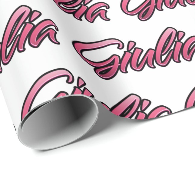 Giulia faded pink personalisiertes Geschenkpapier (Rolleneckpunkt)