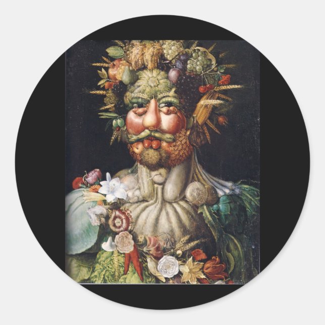 Giuseppe Arcimboldo Gemüsemann (Vertumnus) Runder Aufkleber (Vorderseite)