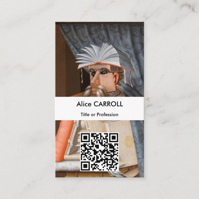 Giuseppe Arcimboldo - The Librarian - QR-Code Visitenkarte (Vorderseite)
