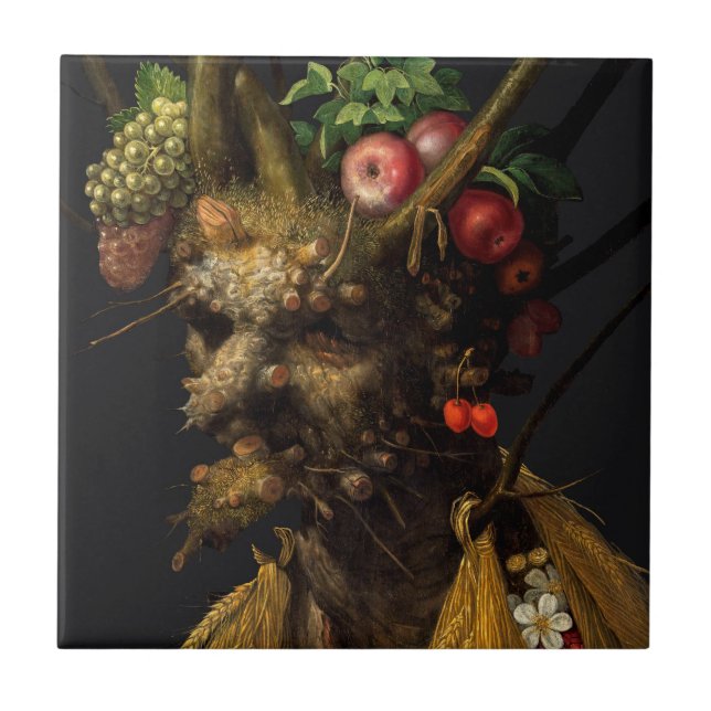 Giuseppe Arcimboldo - Vier Jahreszeiten in einem K Fliese (Vorderseite)