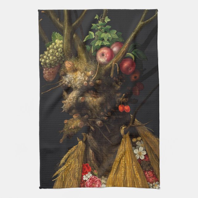 Giuseppe Arcimboldo - Vier Jahreszeiten in einem K Geschirrtuch (Vertikal)