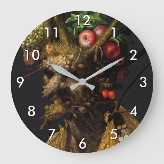 Giuseppe Arcimboldo - Vier Jahreszeiten in einem K Große Wanduhr (Vorderseite)