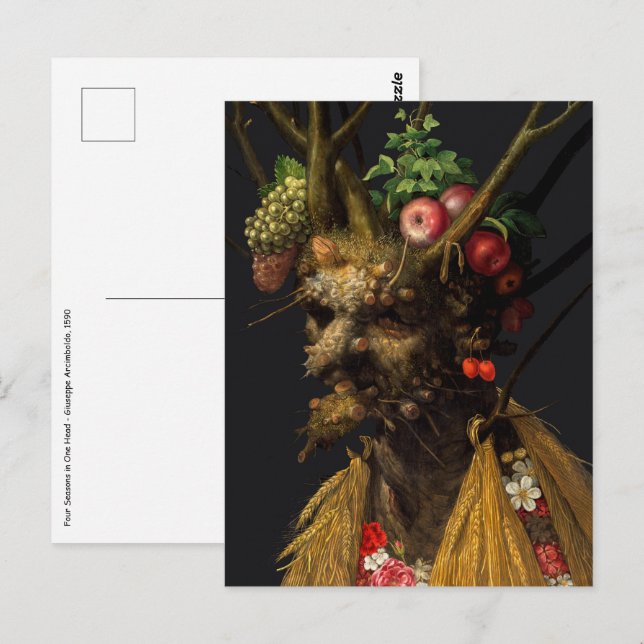 Giuseppe Arcimboldo - Vier Jahreszeiten in einem K Postkarte (Vorne/Hinten)