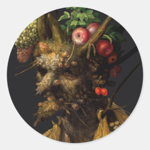 Giuseppe Arcimboldo - Vier Jahreszeiten in einem K Runder Aufkleber