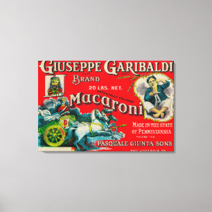 Giuseppe Garibaldi Macaroni Label Leinwanddruck