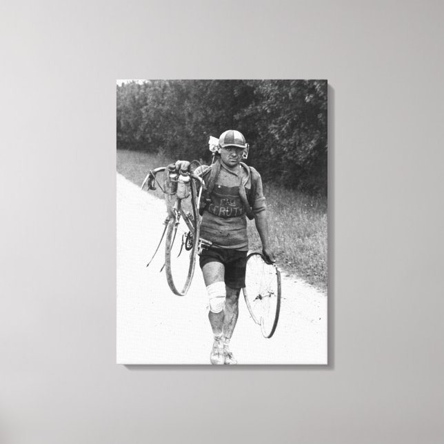 Giusto Cerutti Tour de France 1928 nach dem Wrack Leinwanddruck (Vorderseite)