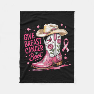 Give Breast Cancer The Boot Brustkrebs Pinkes Band Fleecedecke