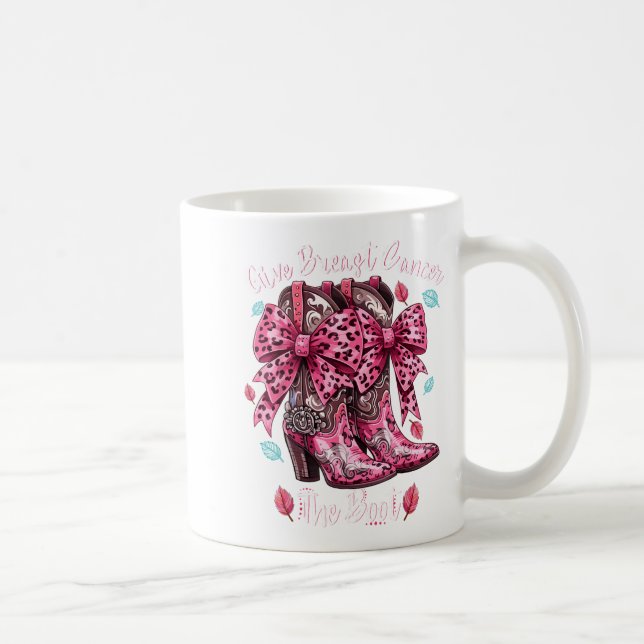 Give Breast Cancer The Boot Nk Cowgirl Western Tee Kaffeetasse (Rechts)