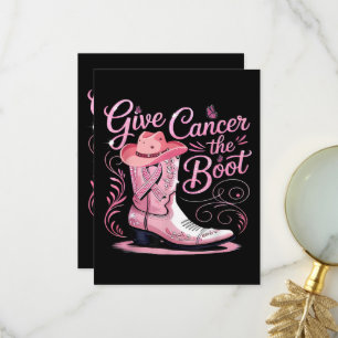 Give Breast Cancer The Boot Rosa Schleife Dankeskarte