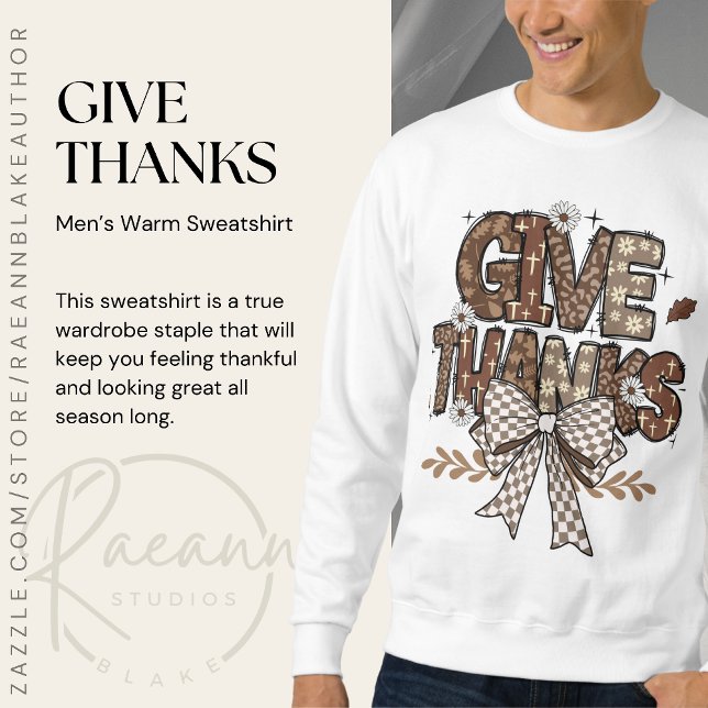 "Give Danke" Männerwarmes Sweatshirt (Von Creator hochgeladen)