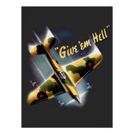 Give 'Em Hell - Retro Spitifire Poster