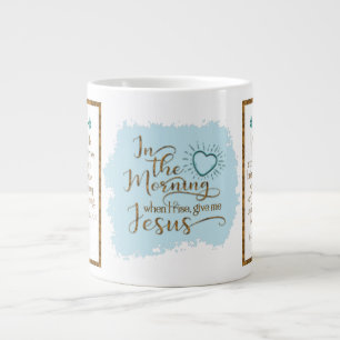 "Give Me Jesus" Jumbo-Tasse (Aquamarin/Gold)