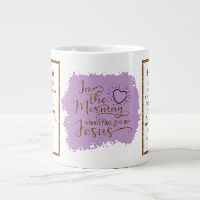 "Give Me Jesus" Jumbo-Tasse (Lila/Gold) (Vorderseite)