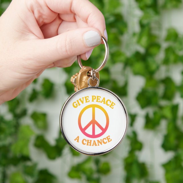 'Give Peace a Chance' Keychain Schlüsselanhänger (Hand)