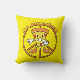 GIVE PIZZA A CHANCE funny pizza pun gift idea Kissen