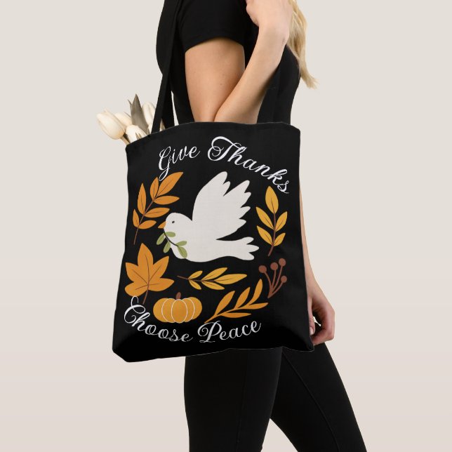 'Give Thanks, Choose Peace' Shoulder Tote (Von Nahem)
