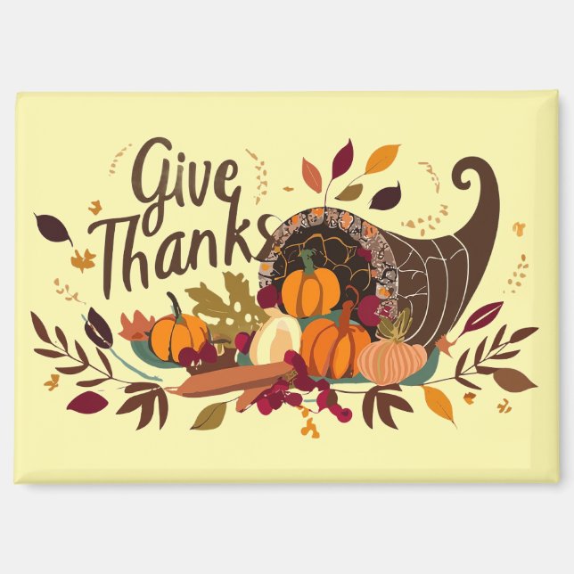 Give Thanks Cornucopia Magnet (Vorderseite)