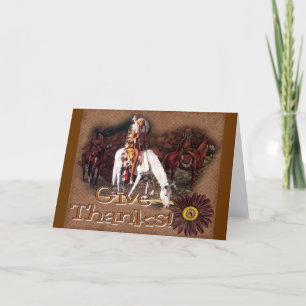 Give Thanks Indian Greeting Card Dankeskarte