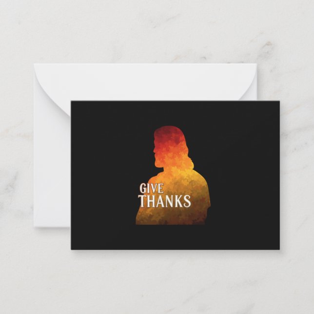GIVE THANKS THANKSGIVING CARD MITTEILUNGSKARTE (Vorderseite)