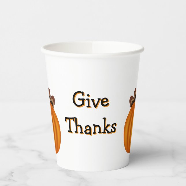 Give Thanks Thanksgiving  Pappbecher (Links)