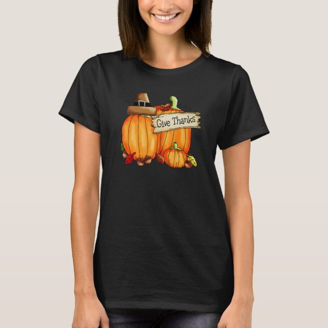 Give Thanks To The Lord Pumpkins T-Shirt (Vorderseite)