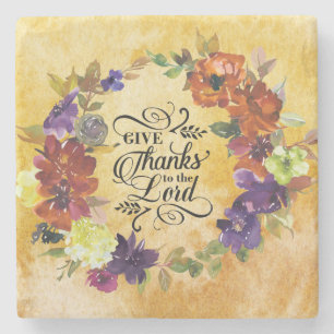 Give Thanks to the Lord, Thanksgiving Steinuntersetzer