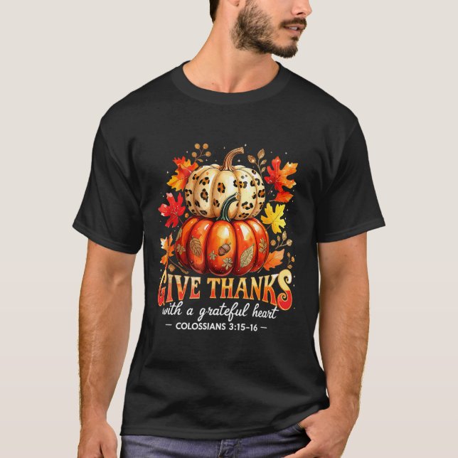 Give Thanks With A Grateful Heart Bible Verse Pump T-Shirt (Vorderseite)