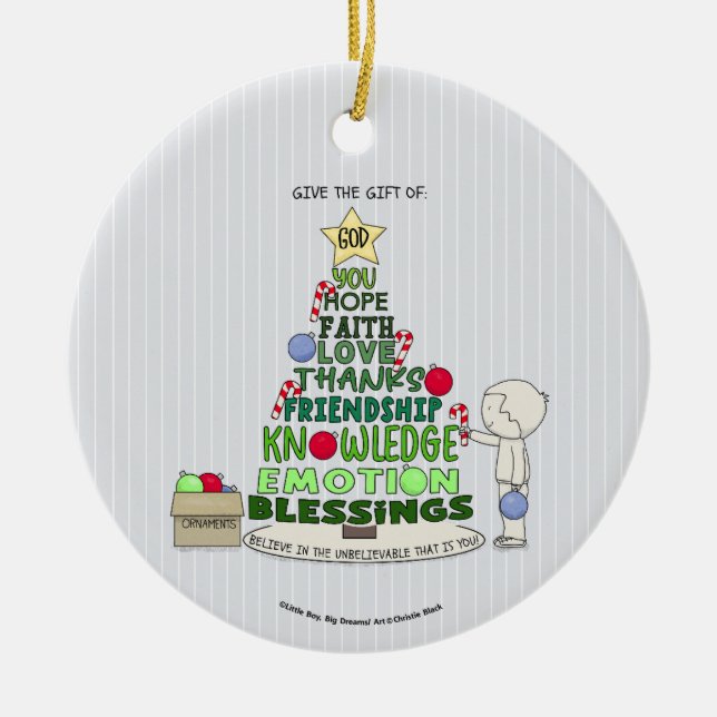 Give the Gift of: Word Tree  Keramik Ornament (Vorne)