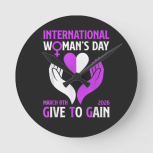 Give to Gain Frohen Tag der Frauen Runde Wanduhr