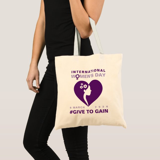Give To Gain International Women's Day 2026 Tragetasche (Vorderseite (Produkt))