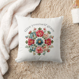 Give Yourself Grace Affirmation Throw Pillow Kissen