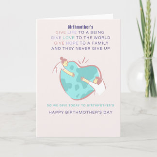 Giving back Birthmother's Day Card Karte