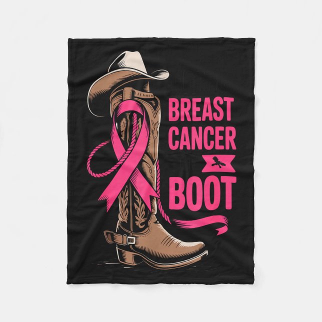 Giving Breast Cancer The Boot Cowboy Design  Fleecedecke (Vorderseite)
