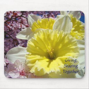 Giving Sharing Together-Mauspadet Osterglocken Blu Mousepad
