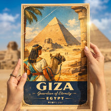 Giza Ägypten Vintage Reiseplakat | Pyramiden & Sph