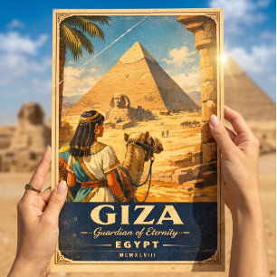 Giza Ägypten Vintage Reiseplakat Pyramiden & Sph Poster