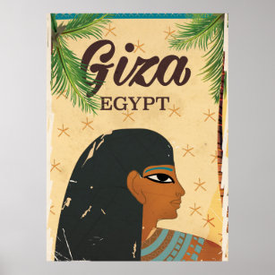 Giza, Egypt vintage style travel poster