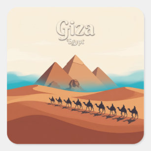 Giza-Plateau Ägypten Quadratischer Aufkleber