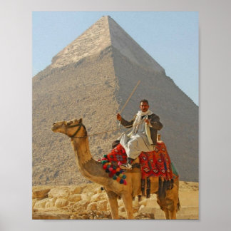 Giza-Pyramiden und Kamelritt, Ägypten Reise Poster