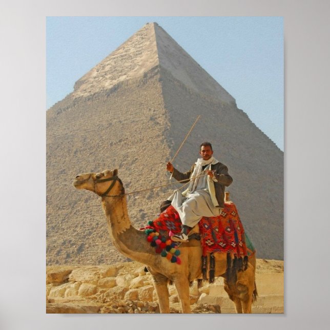 Giza-Pyramiden und Kamelritt, Ägypten Reise  Poster (Vorne)