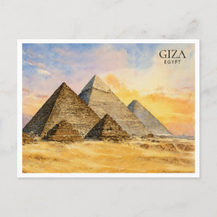 Giza Pyramids Ägypten Aquarell Reisen Postkarte
