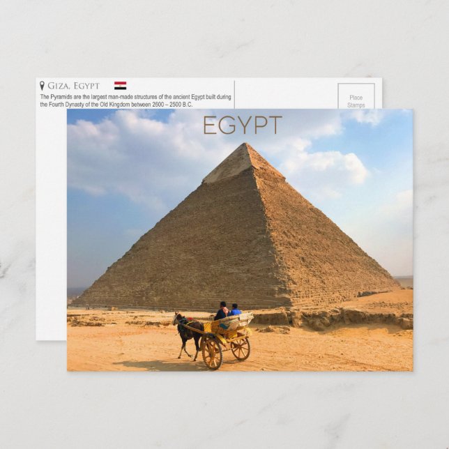 Giza Pyramids, Ägypten Postkarte (Vorne/Hinten)