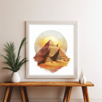Giza Pyramids Ägypten Wüste Sonnenstrahlen Kunst