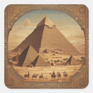 Giza Pyramids Quadratischer Aufkleber