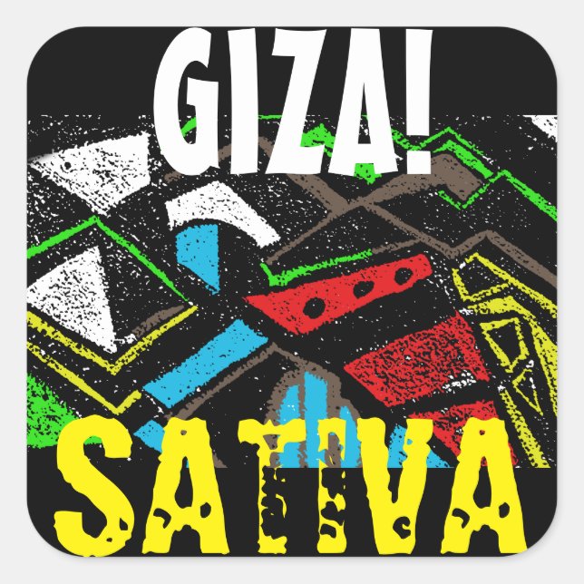 GIZA SATIVA QUADRATISCHER AUFKLEBER (Vorderseite)