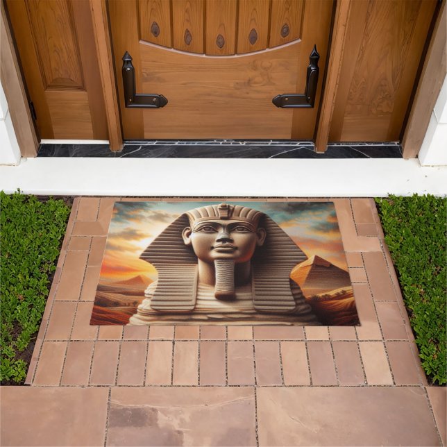 Giza Sphinx Kopf mit Pyramiden Ägypten Reisen Fußmatte (Außenbereich)